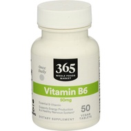 365 By Whole Foods, Vitamin B6 50Mg, 50 Count