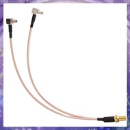 (Y W Z H)8 inch SMA Female to Y type 2 X TS9 Angle Male Connector Splitter Combiner Cable,gold&silve