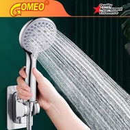 GOMEO Bathroom Hand Shower | Shower Head 5 Mode Silver Bracket Hose Shower Head Faucet