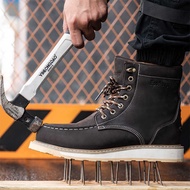 Labor Protection Shoes Anti-smashing Anti-piercing Export Quality Crazy Horse Leather Work Shoes
