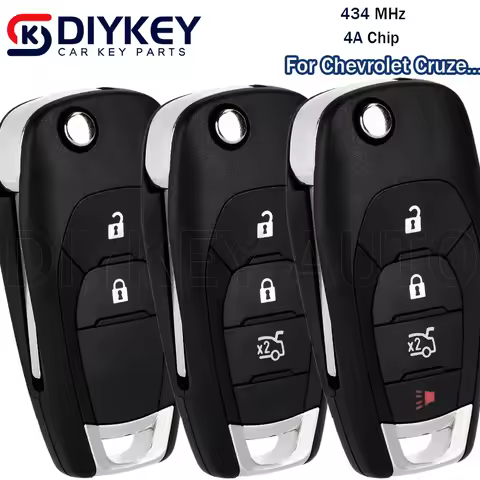 DIYKEY 2 / 3 / 4 Buttons Remote Car Key 433MHz 4A Chip For Chevrolet Cruz 2015 Trax Sonic Spark 2021
