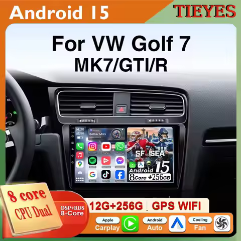 For Volkswagen VW Golf 7 MK7 GTI 2012 2013 -2020 Android 15 Carplay+Auto Car Radio Multimedia Player