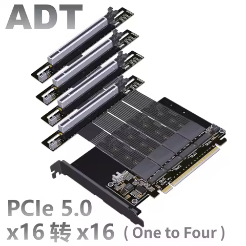 PCI-E 5.0 X16 ( X8+X8 ) to 4 Ports M.2 NVMe Expansion Card M.2 NVMe Solid State Drive SSD PCIe 16x 5