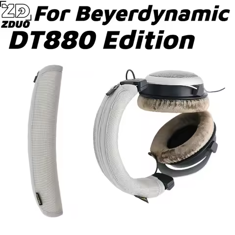 Comfort Zipper Headband Cover Replacement Head Beam Sleeve Compatible with For Beyerdynamic DT880 Ed