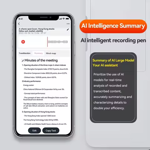ChatGPT AI Powered Mini Voice Recorder Usb Flash Drive App Phone Call Dictaphone Transcribe Summariz