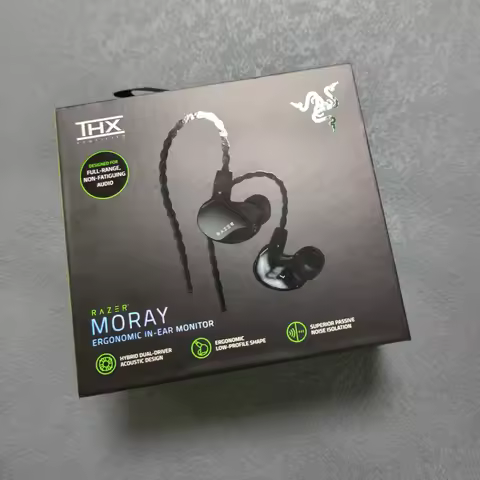 Razer Moray -Ergonomic Shape Earbud In-Ear Monitor 3.5mm Plug For iphone 17 pro max xiaomi huawei PC