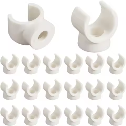 20Pcs 10mm PEX Clips Pipes Clamps Hangers PVC Pipe Holder White Plastic U Shaped Hook Water Pipes Su