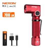 NICRON Flashlight B74e/B74uv/B74T/B74plus/L74/B74 Handfree Dual Fuel 90 Degree Twist LED light With 