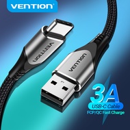 สายเคเบิล Vention USB ชนิด C สำหรับ S21 Poco 3A ที่ชาร์จไฟรวดเร็ว USB C สำหรับสายเคเบิล Cabo Redmi Note 8 Type-C