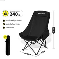 BASE OUT  เก้าอี้พับ สีดํา สําหรับตั้งแคมป์กลางแจ้งเก้าอี้สนามพับ เก้าอี้พับได้