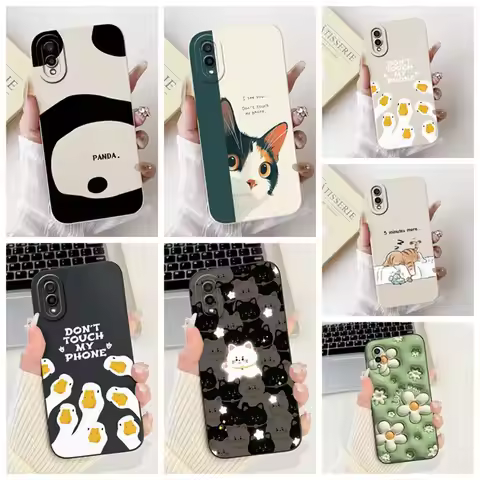 Casing For Samsung A02 A022F Case M02 M022F Cute Cat Fashion Funny Luxury Silicone Phone Case For Sa