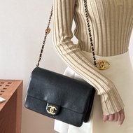 氣質優雅款💰Chanel香奈兒黑金24K琺瑯金幣方胖子單肩斜挎鏈條包