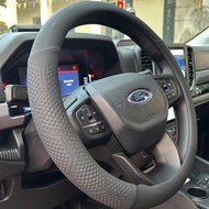 [ Black Pattern ] Premium Leather Steering Wheel Cover - Car steering wheel cover for 4-7 seater pas