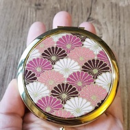 金款 7cm大藥盒 粉色燙金和風菊花 分格藥盒 收納盒 藥盒藥盒