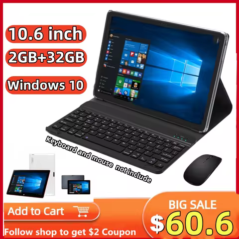 10.6 INCH Windows 10 Tablet PC 2GB RAM 32GBROM C24 X5 Z3735F CPU Quad Core 1366*768 IPS Screen WIFI 