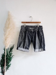 levis / 599 W30 鐵灰經典素面 男丹寧牛仔短褲 自改古著 vintage