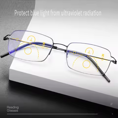 Screwless Hinge silicon nose pad anti-slip ear sleeves Progressive Multifocus Reading Glasses +0.75 