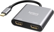 Selore&S-Global USB C to Dual HDMI Adapter 4K @60hz, Type C to HDMI Converter for MacBook Pro Air 20