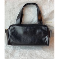 Exclusive European Channel Beau Oil Wax Leather Bowling Bag Handbag Underarm Bag Shoulder Bag Beau B