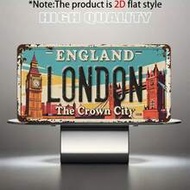 2D Flat - 1pc Vintage London Metal License Plate Decor Sign And Ornament | 2D Flat, For Decoration O