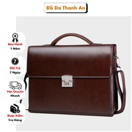 Men's Leatherbag, KQDAISHU Digital Lock Leatherbag Office Rolledbag Made of High Quality Durable Lea
