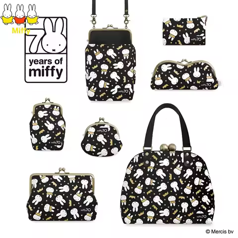 Miiffy Rabbit Wallet 70th Anniversary Edition Clip Series Gold Bag Single Shoulder Crossbody Mobile 