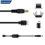 LOVESTREET USB C to 5.5x2.1mm 5V 9V 12V 15V 20V Adjustable Voltages Cable for Router Laptop G6H2