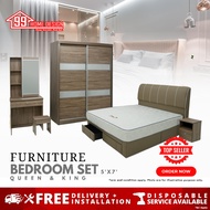 99 HOME : BRS5020 BEDROOM SET FURNITURE AND 5'X7' SLIDING WARDROBE WITHOUT MATTRES