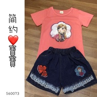 [Simple Love Kids] Girls' Cotton Top with Denim Pant 560073