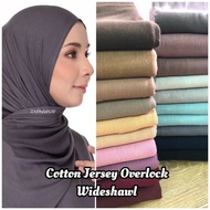 Borong Shawl Cotton Jersey Malas  (Overlock) Wholesale Shawl Hijab