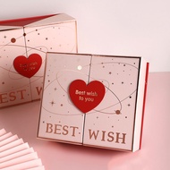 1pc Love Heart Gift Box Double Door Design Flower Candy Gift Packaging Paper Boxes Wedding Party Festive New Year Presents Decor