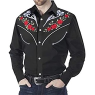 Western Tribal Ethnic Lapel Men's Casual Sports Outdoor Street Long Sleeve Button Top Shirt Suit Lap