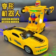Electric Transforming Car Bumblebee Robot Toy Children Educational 2-4 Years Old Boy Transforming Ro