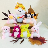 🔥READY STOCK🔥 Cute Mashimaro / Mashi Maro Plush Stuffed Toy Soft Bunny Keychain with Colour Strap Ba