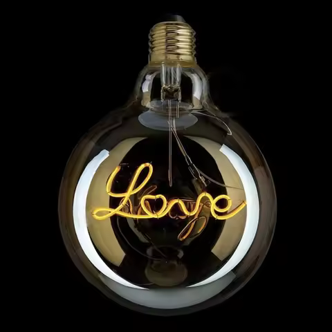 Filament LOVE G125 Retro Incandescent Edison Bulb LED Decoracion Vintage Glass Light Bulb Industrial