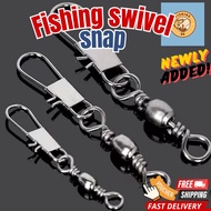 【Fishing Swivel】 Barrel Swivel with Enhanced snap/kekili pancing/ lure Connector/snap swivel