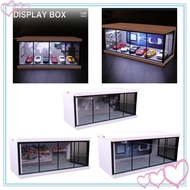 [meteor2] 1:64 Parking Lot Display Case Built in LED Light Backdrop Storage Box for Diecast Car Mini Dolls Figure Figures Collection