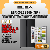 Elba 620L Side-by-side Refrigerator ESR-Q6286IN(GR) | Dual Inverter | Nutri Fresh+ Zone | No Frost |