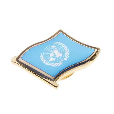 United Nations Flag Enamel Badge Pin Touring Souvenir for Clothes Lapel