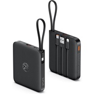 VRURC Portable Charger with Built-in Cable, 10000mAh 22.5W Fast Charging USB C Battery Pack, Cell Ph