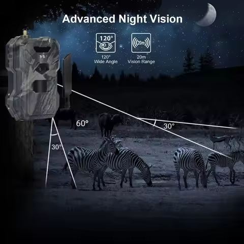 Suntekcam HC-880Pro 4G LTE Trail Camera 30MP IP65 Waterproof 1080p with Free 2K CMOS Live Streaming 
