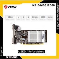 MSI MSI  N210-MD512D3H0-LP NVIDIA GeForce GT 730 512MB GPU GRAPHICS CARD