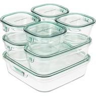iwaki Heat Resistant Glass Storage Container, Pack & Range,  (Body made of glass, Lid made of Polyca