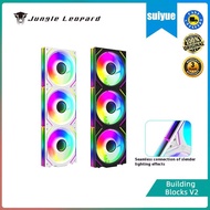 Jungle leopard Interstellar Building Blocks V2 Fan Splicing Reverse Blade 12cm White Case Fan ARGB D