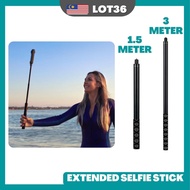 Proocam Long Invisible Selfie Stick Monopod 1.5 meter / 3 meter Adjustable for Insta360 Action Camer