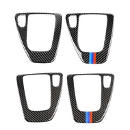 Carbon Fiber For BMW E90 E92 E93 3 Series 2005-2012 Car Gear Shift Panel Sticker M Performance Trim Decals Interior Acce