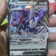 pokemon tcg indonesia genesect v rr bentuk fusion foil meta
