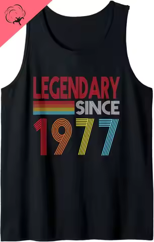 Legendary Since 1977 Birthday Vintage Retro Birthday 1977 Tank Top Summer Clothes Gym Tank Top Sport