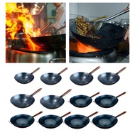 [lzdjlmy1zs] Wok Pan Nonstick Wok Cooking Pans Manual Forging Iron Pan Round Bottom Wok Iron
