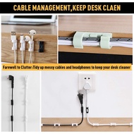 20 Pcs Wire Cable Clip Holder Organizer Tv Wall Desktop Room Kitchen Klip Pemegang Kable Wayar Kompu